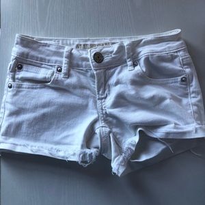 White denim shorts